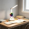 thumbnail image 1 of Lámpara de escritorio LED con reloj y pantalla de temperatura, portalápices, 3 modos de color, regulable, ideal para el cuidado de la vista, perfecta para el hogar, la oficina o el estudio., 1 of 6