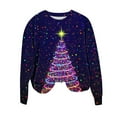 thumbnail image 5 of Craaazy Womens Shirts Christmas Sweatshirt Santa Graphic Christmas Trees With Lights Printed Christmas Fashion Casual Printed Loose Long Sleeve Tops Gifts, 5 of 6