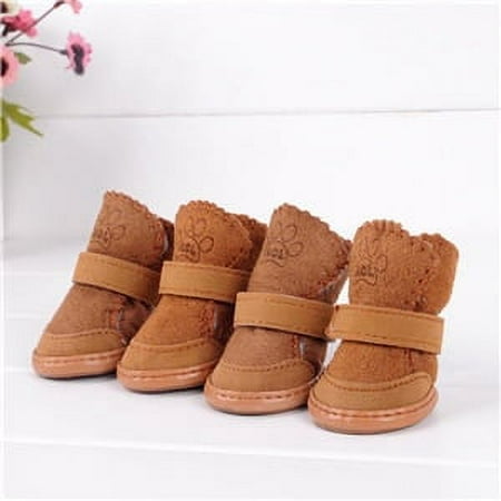 4 pcs/set Cute Chihuahua Dog Shoes Small Dogs Pet Shoes Puppy Winter Warm Boots Shoes S-XXL