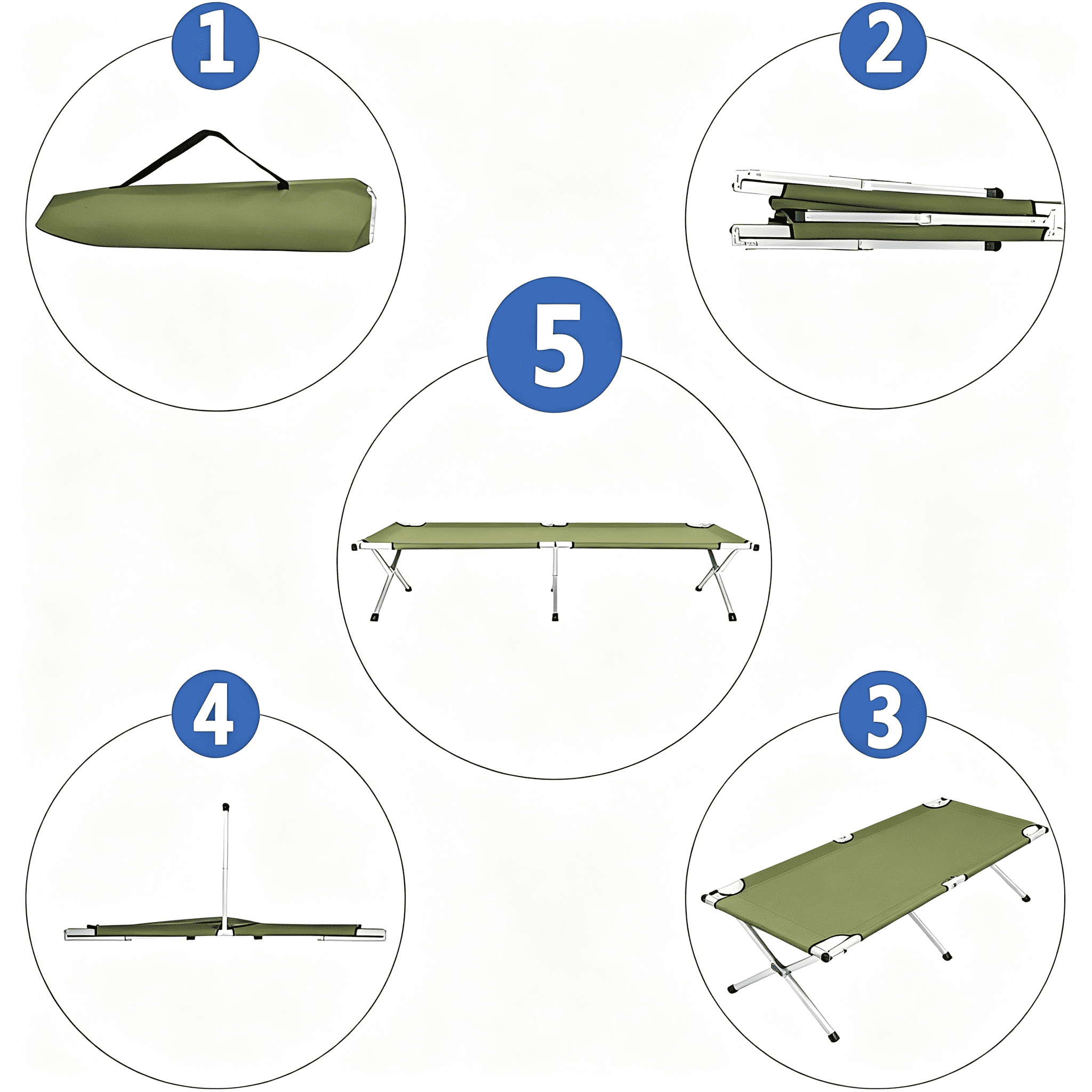Foldable Camping Cot, Lightweight Aluminum Tube Outdoor Bed, Portable Compact Folding Cot with Carry Bag, Oxford Fabric Sleeping Bed for Camping Travel Home Guest Use