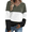 Army Green/White/Black, variant on Womens Fall Fashion Long Sleeve Shirts Color Block Waffle Knitted Tunic Button Decor Tops Casual V Neck Loose Fit Trendy Blouse