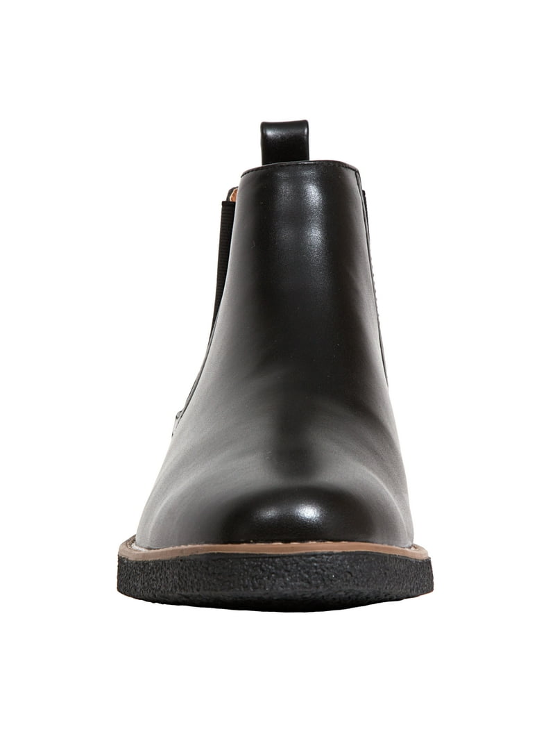 Deer Stags Black Faux Leather Dress Boots, Moisture Wicking  display picture 2