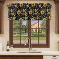 thumbnail image 6 of 2 Pack Valances for Window, Black Yellow Sunflower Short Curtains for Kitchen Bedroom Living Room, Summer Botanical Farmhouse Floral Rod Pocket Small Window Treatment Valance Drapes 42 x 12 Inch, 6 of 8