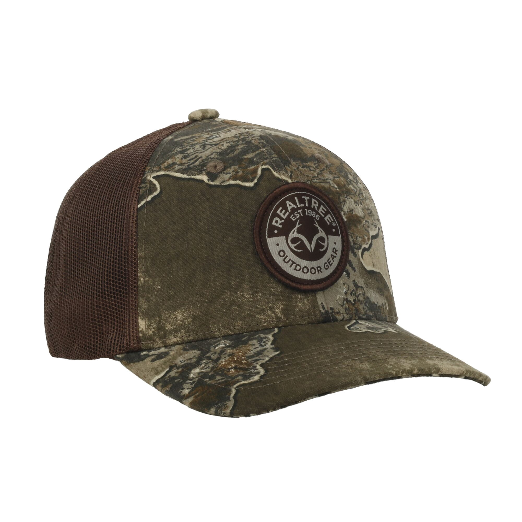 Realtree® Excape Camo 6-Panel Trucker Hat – Mid Profile Mesh Back Snapback, One Size