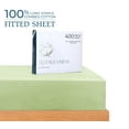 thumbnail image 2 of Royale Linens 400 Thread Count 100% American Grown Cotton Fitted Sheet Queen Size -All Around Elastic Fitted Sheet - Luxury Sateen Weave - Snug Fit Bottom Sheet Fit Up To 16" (Queen, Florentine Sage), 2 of 9