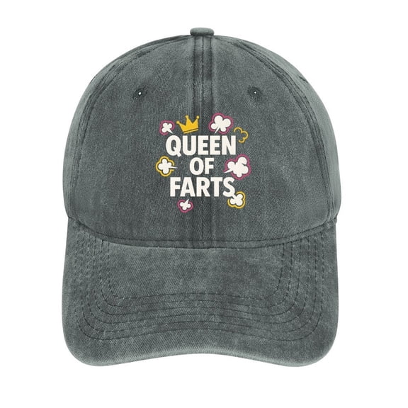 Queen Of Farts Gray Adjustable Baseball Cap for Men Women, Classic Casual Snapback Hat