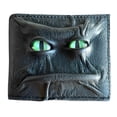 thumbnail image 1 of Monedero pequeño ojos Cartera cuero con cara contrabando - Necronomicon () Verde Púrpura, 1 of 9