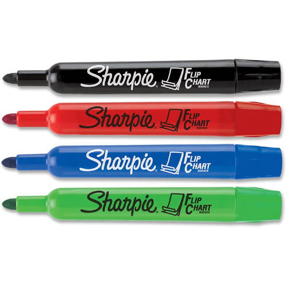Sharpie Flip Chart Markers Bullet Marker Point Style - Assorted Water Based  Ink - 4 / Set