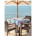 thumbnail image 3 of Outdoor Tablecloth with Umbrella Hole for Patio/Picnic/Party/Camping, Watercolor Flowers Waterproof Table Cloth Square Cover Washable, Spring Butterflies Floral Gray Plaid (54"x 54"), 3 of 8