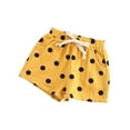 thumbnail image 3 of WUANDIXFA Toddler Girls Ruffle Polka Dot Shorts for 2-9 Years, Baby Girl Cotton Pull-On Casual Summer Daily Bottom Clothes,Yellow,4-5 Years, 3 of 5