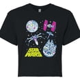 thumbnail image 3 of Star Wars - Ship Grid - Juniors Cropped Tee, 3 of 5