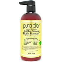 PURA D'OR Original Gold Label Anti Hair Thinning Biotin Thickening Daily Shampoo, Herbal, 16 fl oz