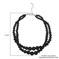 thumbnail image 5 of Black Color Wood Mix Stainless Steel Double Row Beaded Necklace for Women Size 18" Birthday Christmas Gifts for Women, 5 of 7