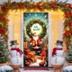 thumbnail image 1 of Seyotauo Merry Christmas Door Cover 72 x 35 Inch Xmas Tree Santa Snowman Fireplace Printed Door Hanging Cover Large Banner Background for Front Porch Outdoor Sign Holiday Party Decorations, 1 of 6