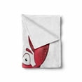 thumbnail image 2 of Lobster Soft Flannel Fleece Blanket, Illustration of a Happy Smiling Cartoon Lobster Waving His Pincers in the Air, Cozy Plush for Indoor and Outdoor Use, 50" x 60", White Dark Coral, by Ambesonne, 2 of 6