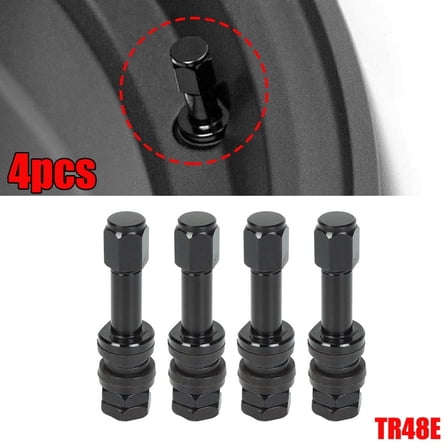 4pcs Car Tire Valve TR48E Bolt-in Car Tubeless Wheel Tire Valve Stem Dust Cap