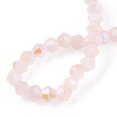 thumbnail image 4 of Imitation Jade Electroplate Glass Beads Strands AB Color Plated Faceted Bicone Lavender Blush 2.9-3.3x2.5mm Hole: 0.7mm 135-140pcs/strand 38-40cm, 4 of 4