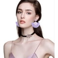 thumbnail image 3 of Fan-shaped Raffia Earrings Handmade Rattan Fringe Tassel Lightweight Straw Wicker Dangle Drop Earrings Bohemian Jewelry, 3 of 10