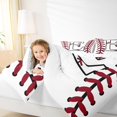 thumbnail image 4 of Homewish Cartoon Monogrammed E Queen Comforter Set, White Red Baseball Bedding Sets, Teens Kids Boys Girls Reversible Bedding Comforter Set, Super Cozy Room Decor, 3-Piece, 4 of 8