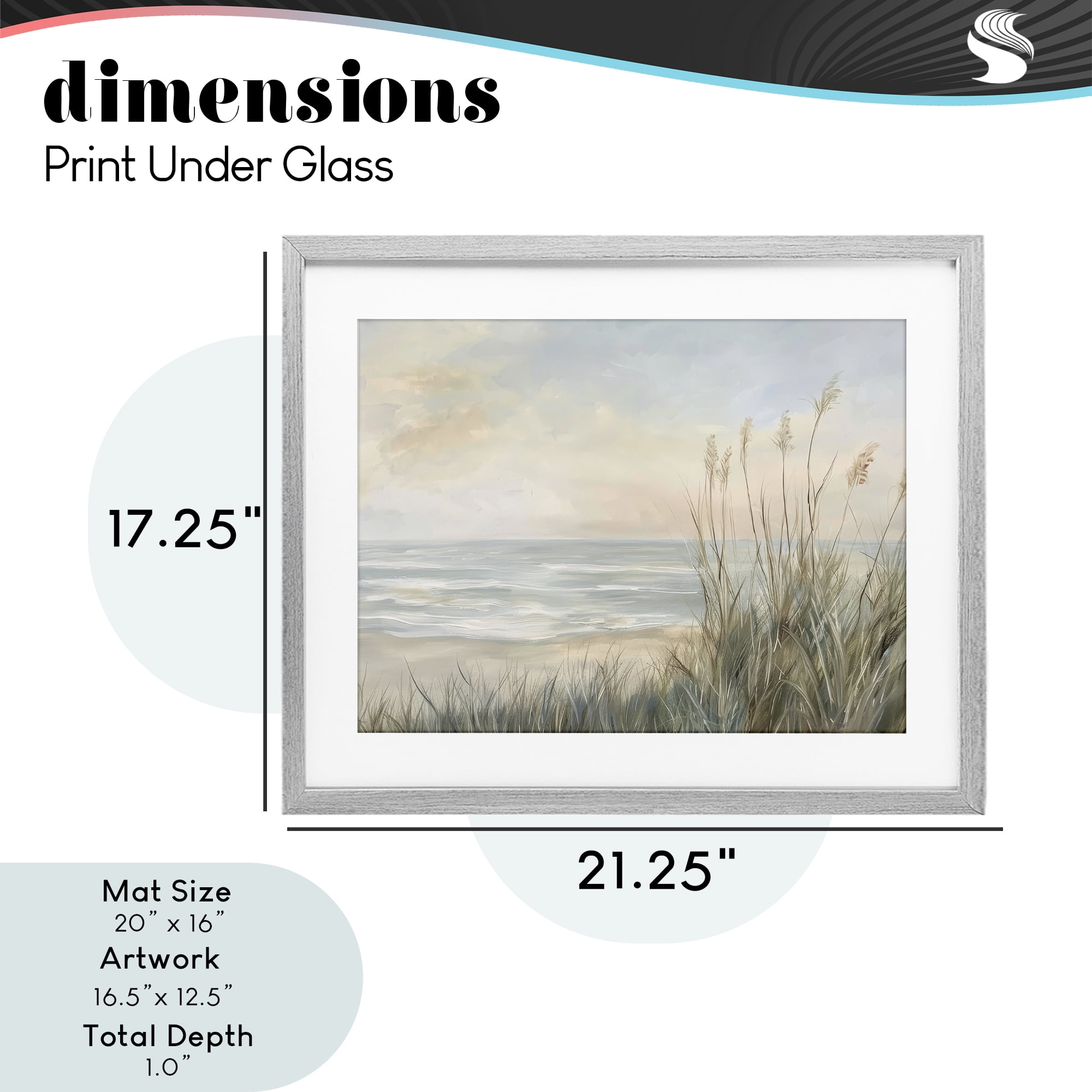 Stupell Industries Scenic Beach Dunes at Dawn Gray Framed Print Under Glass, design by Petal Prints Design
