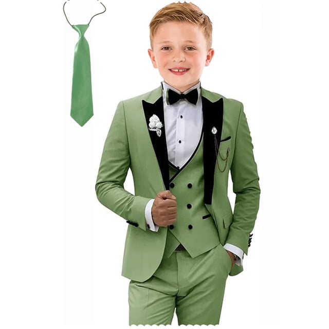 Conjunto de traje formal Tesscy Teen Boys, color verde salvia, talla 20, 5 piezas