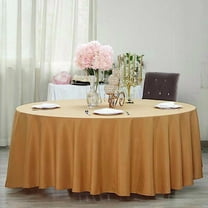 BalsaCircle 6 Pieces 120" Gold Round Polyester Tablecloths Linens Party Kitchen Dining Banquet