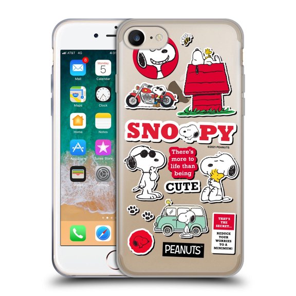 Head Case Designs Peanuts Trends Snoopy Sticker Print Soft Gel Case for Apple iPhone 7 / 8 / SE 2020 & 2022