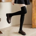 thumbnail image 2 of 1 Pair Solid Color High Elasticity Thickened Warm Thigh High Socks Autumn Winter Women Over Knee Socks, 2 of 8