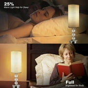 Crystal Table Lamp 17.9, 3-Way Dimmable with Touch Control, Bulb Included, USB Charging Port, AC Outlet – Suitable for Living Room, Bedroom, Study - Lighting