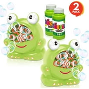 ArtCreativity Frog Bubble Machine Blowing Toys Kids Outdoor Fun Summer Play Set 2 Pack