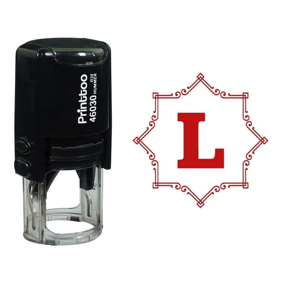 Printtoo Octagon Celtic Swirl Frame Alphabet L Monogram Self Inking Rubber Stamp Office Stationary