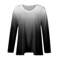 thumbnail image 4 of TQWQT Womens Plus Size Fall Tops 4x-5x Sexy Long Sleeve Tunic Tops Gradient Print V Neck T Shirts Loose Casual Outfits for Women Black 5XL, 4 of 6