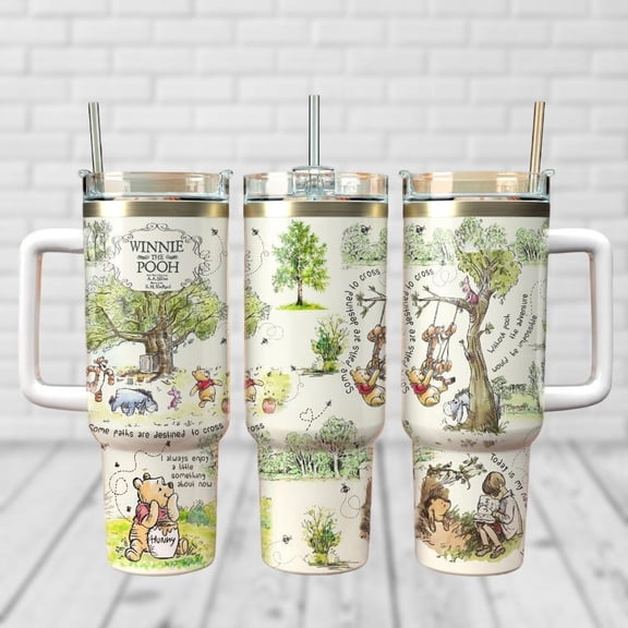 Winnie The Pooh 40oz Tumbler, Pooh and Friends Tumbler Cup