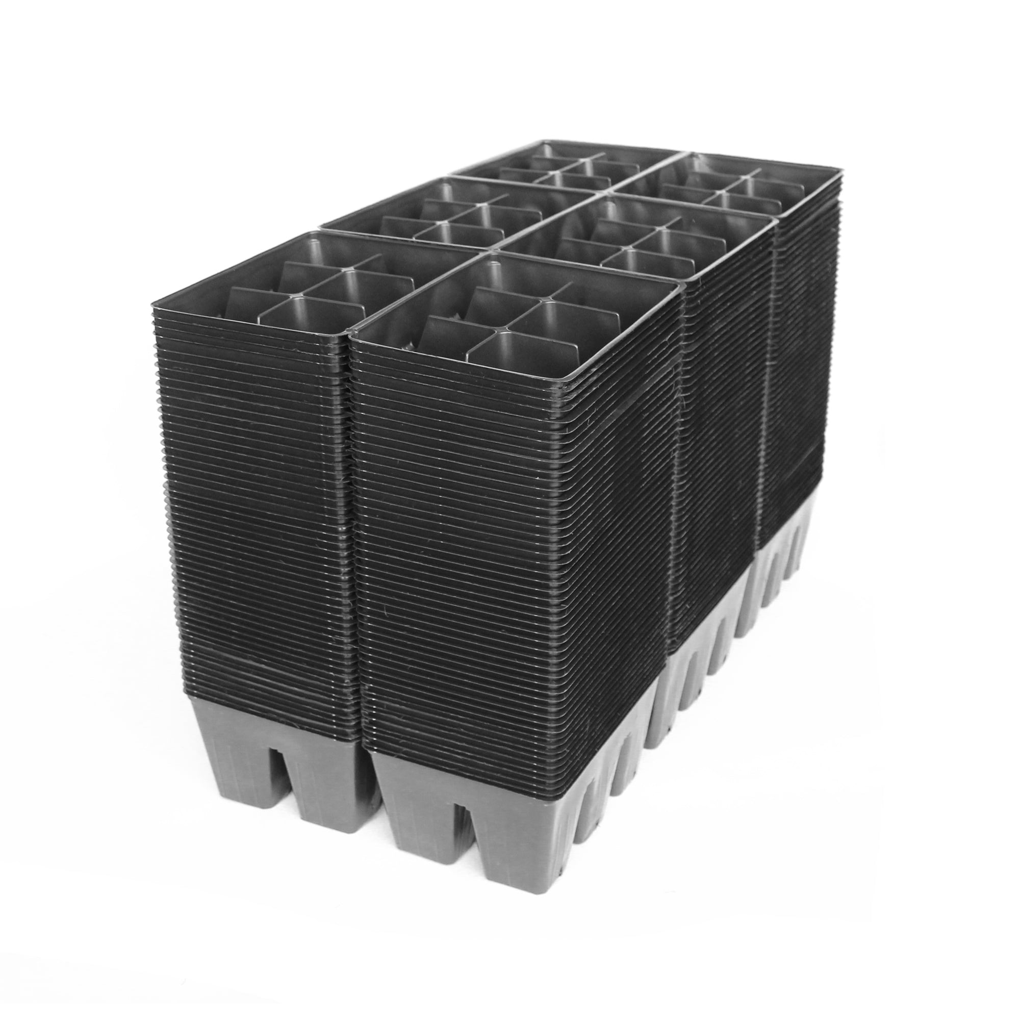 Handy Pantry Black Plastic Garden Tray Inserts - 50 Sheets of 36 Planting Pot Cells Each - 2x3 Nested x6 Configuration - Perforated - Nursery, Greenhouse, Gardening