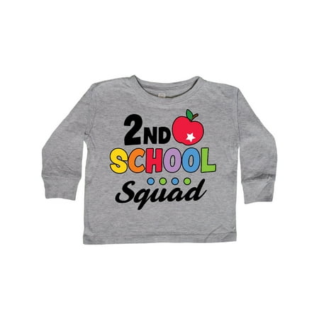 

Inktastic 2nd Grade School Squad with Apple and Star Gift Toddler Boy or Toddler Girl Long Sleeve T-Shirt