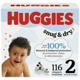 thumbnail image 1 of Huggies Snug & Dry Baby Diapers, Size 2 (12-18 lbs), 116 Count, 1 of 9