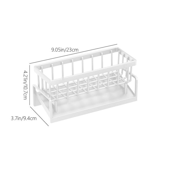 Yulucky P Lastic Faucet Drain Rack,Plastic Kitchen Sink Organizer Sponge Holder Rack with Drainage-9.06x4.21x3.7in Compact Storage for Bathroom &