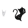thumbnail image 1 of Reloj de pared con forma de gato haciendo el gesto de la mano de la música. Escultura creativa de una figura de . Adorno decorativo moder, 1 of 8