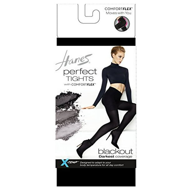 Hanes Womens Perfect Tights with ComfortFlex Panty, Blackout
