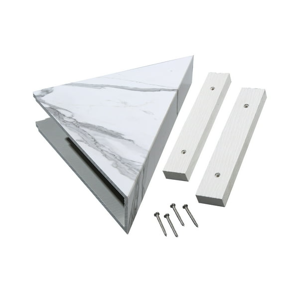 Palisade Vinyl Waterproof Corner Shower Shelf Carrara Marble / Urban Glacier