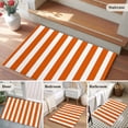 thumbnail image 6 of Burnt Orange Striped Large Area Rugs for Bedroom Living Room, Soft Non Slip Carpet Bedside Rug, Thanksgiving Orange White Stripes Rectangular Floor Cover Kitchen Accent Rug 2'x3' for Office, 6 of 9