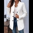 thumbnail image 4 of Blazer de Mujer con Cuello Alto, Informal, de Larga, Cruzado, Elegante, para Oficina y Negocios XXL, 4 of 8