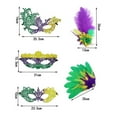 thumbnail image 2 of MoJoGo Women's Mardi Gras Accessory Outfit Set Sequin Fascinators Masks Feather Veil Shawl for Carnival Party A Free Size, 2 of 3