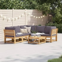 vidaXL 6 Piece Patio Lounge Set with Cushions Solid Wood Acacia