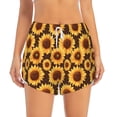 thumbnail image 2 of Hirioo Chocolate Plaid Sunflower for Women's Double Layer Athletic Shorts High-Performance Gym Shorts with Inner Pocket, Elastic Waistband-XX-Large, 2 of 7