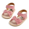 thumbnail image 3 of Infant Baby Girls Summer Sandals with Flower Soft Sole Newborn Toddler First Walker Crib Dress Shoes 0-18Months, 3 of 8