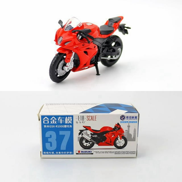 Caipo 1:18 GSX-R1000 YZF-R1 Vespa 200 Modèle en Alliage et Plastique Moto Jouet, GSX R1000 Rouge
