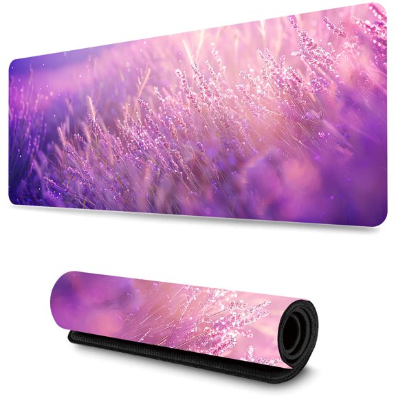 WISHTIME Gaming Mouse Pad Large Desk Mat with Non-Slip Rubber Base and Stitched Edges,Keyboard Mouse Mat Desk Pad for Work,Game,Office,Home,Lavender