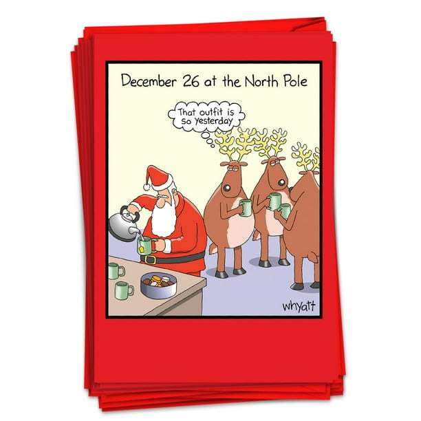 12 Funny Christmas Cards Boxed (1 Design, 12 Cards) December B1666