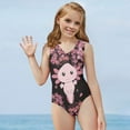 thumbnail image 5 of FOR U DESIGNS Axolotl One Piece Swimsuit Teens Cute Gymnastics Dancewear for Kids Girls 11-12 Years Old Skin-Friendly Sleeveless Bodysuit Swimwear, 5 of 8